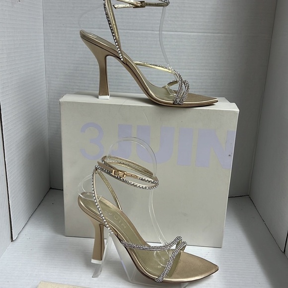 Revolve 3JUIN Giglio 95mm crystal-embellished sandals Size 38 Like New - Picture 5 of 7